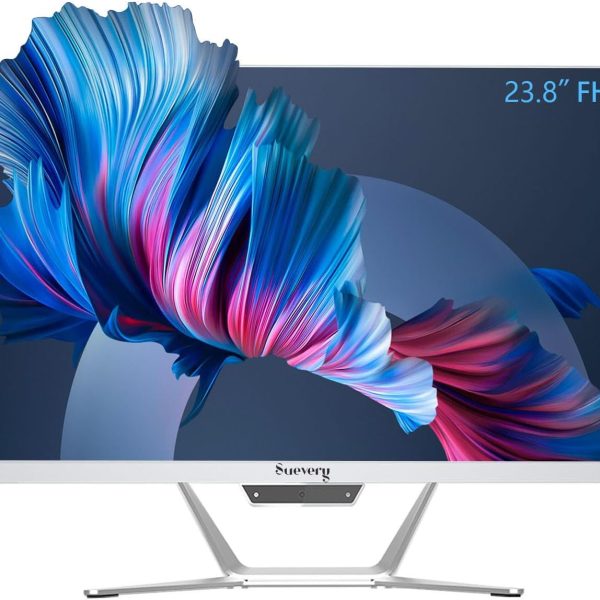 All-in-One PC 24 AIO Desktop Computer AMD Ryzen5 512G SSD DDR4 16G RAM 1080P Gaming PC 23.8" FHD Business AIO Display for Home Office with Wired Keyboard & Mouse